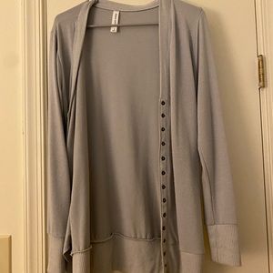 Long sleeve light gray cardigan size small